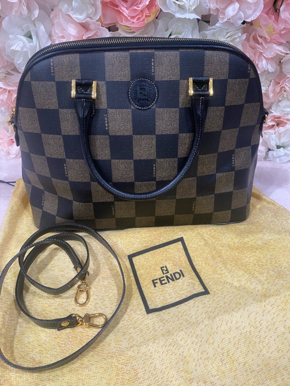 Fendi Pequin Check Dome Bag - Picture 2 of 10